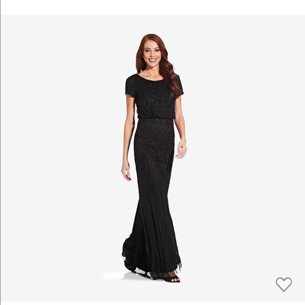 Adrianna Papell black beaded formal dress, brand new with tags. Size 14